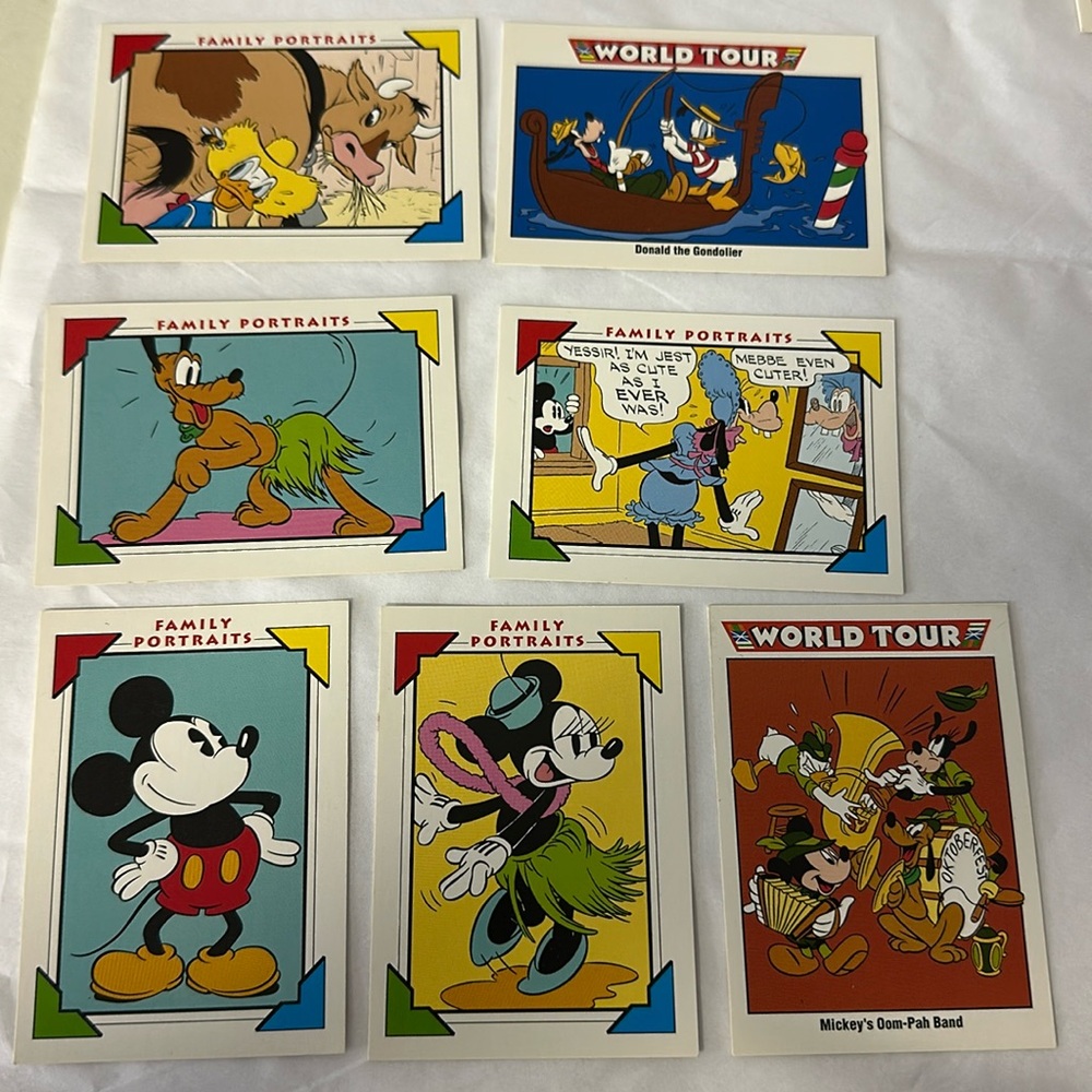 Vintage 1991 Impel Disney trading cards Family Portraits and World Tour Rare